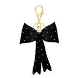 NEW! BLACK PUFFY DOT BOW KEYCHAIN