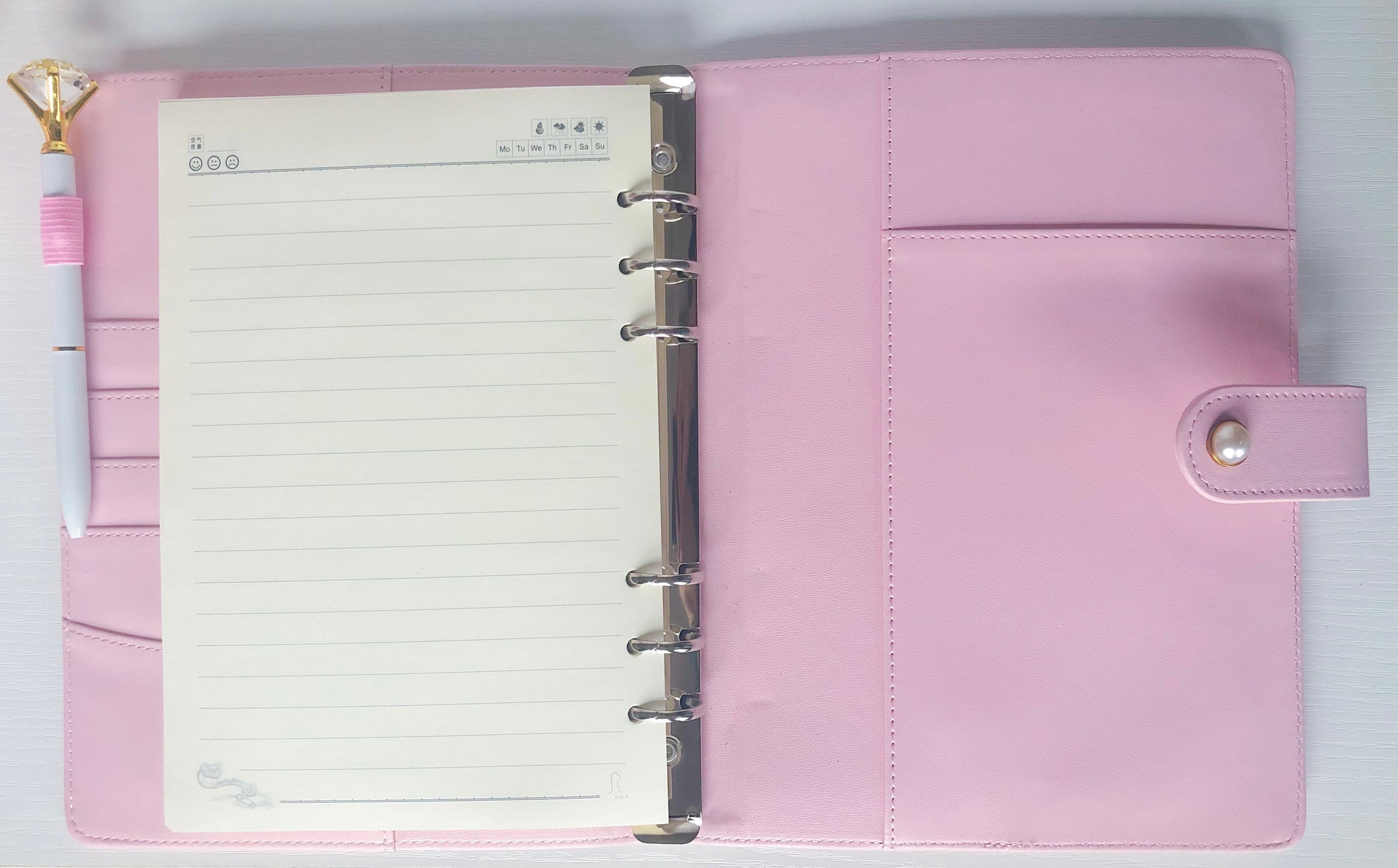 Pink Leather A5 Agenda | Pink Vegan Leather Planner | Pink A5 Planner ...