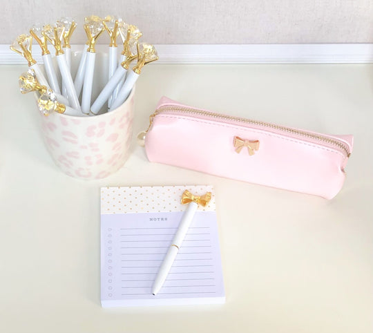 Pink Vegan Leather Pencil Case | Pink Makeup Bag | Pink Brush Holder ...